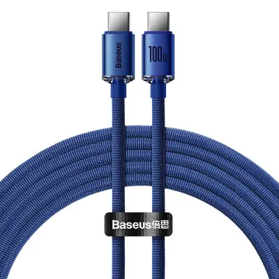 Baseus Crystal Shine kabel USB-C na USB-C, 100 W, 1,2 m (moder)