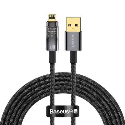 Baseus Explorer USB v Lightning kabel, 2,4 A, 2 m (črn)