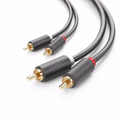 UGREEN 2RCA (činč) na 2RCA (činč) kabel 2m (črn)