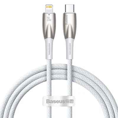 USB-C kabel za Lightning Baseus Glimmer Series, 20W, 1m (bel)