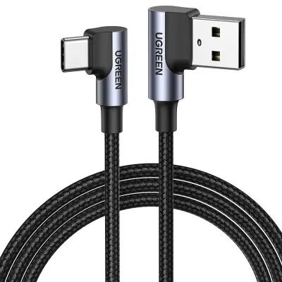 USB-C na USB-A 2.0 kotni kabel UGREEN US176, 3A, 3m (črn)