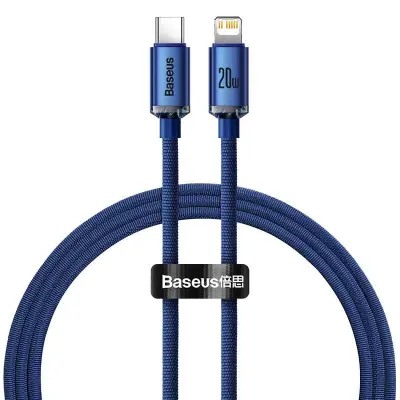 Baseus Crystal kabel USB-C na Lightning, 20W, 1,2 m (moder)