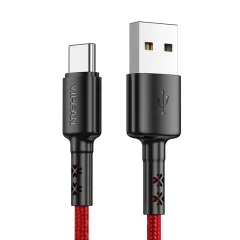 USB na USB-C kabel Vipfan X02, 3A, 1,2m (rdeč)