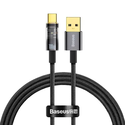 Baseus Explorer, kabel USB v USB-C, 100 W, 1 m (črn)