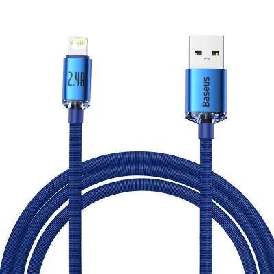 Baseus Crystal Shine kabel USB na Lightning, 2.4A, 2m (moder)