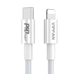USB-C do Lightning kabel Vipfan P01, 3A, PD, 2m (bel)
