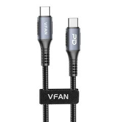 Kabel USB-C v USB-C Vipfan P07, 60W, PD, 1,2 m (črn)