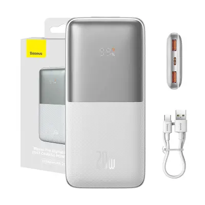 Powerbank Baseus Bipow Pro 10000mAh, 2xUSB, USB-C, 20W (bel)