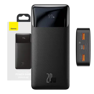Powerbank Baseus Bipow 20000mAh, 20W (črna)