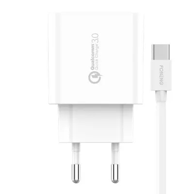Hitri polnilec Foneng 1x USB EU46 QC 3.0+ kabel USB Type C