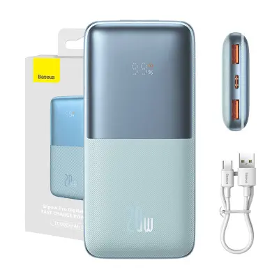 Powerbank Baseus Bipow Pro 10000mAh, 2xUSB, USB-C, 20W (modra)