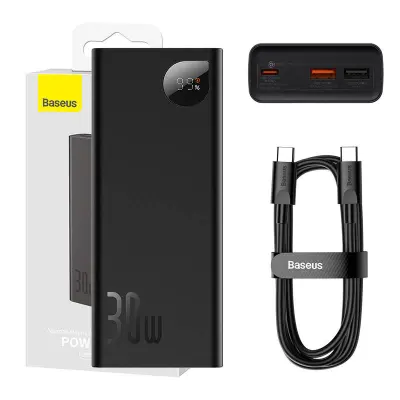 Powerbank Baseus Adaman Metal, 20000mAh, 30W (črna)