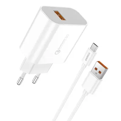 Hitri polnilec Foneng 1x USB QC 3.0 EU46 + USB Micro kabel