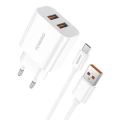 Hitri polnilec Foneng 2x USB EU45 + USB Micro kabel