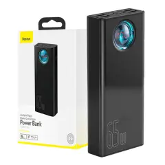 Powerbank Baseus Amblight 30000mAh, 4xUSB, USB-C, 65W (črna)
