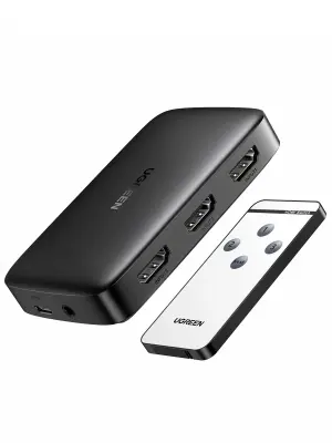 Stikalo UGREEN CM332 3v1 HDMI 1.4 4K 30 Hz (črno)