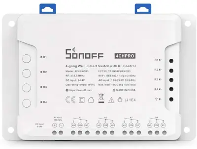 SONOFF pametno stensko stikalo Wi-Fi 4-kanalni 4CHPROR3