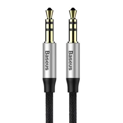 Baseus Yiven Audio Cable mini jack 3,5mm AUX, 1m (črna+srebrna)