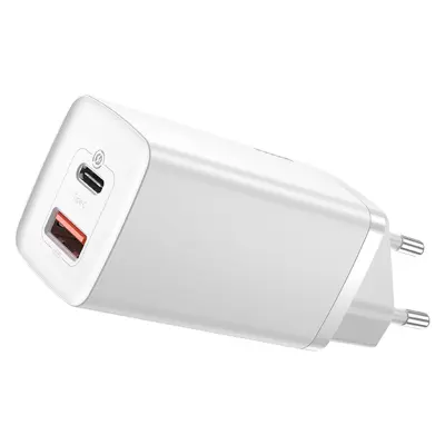 Hitri potovalni polnilnik Baseus GaN2 Lite USB+C 65W EU (bel)