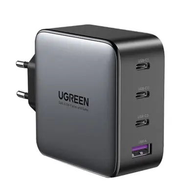 Omrežni polnilec UGREEN CD226, 3x USB-C, 1x USB-A, GaN, PD3.0, QC4+, 100W, 1,5m (siv)