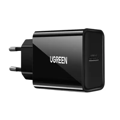 Hitri polnilec EU UGREEN, USB-C 20W, PD 3.0 (črn)