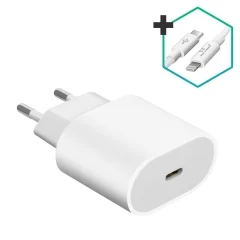 Polnilnik za iPhone USB-C Lightning kabel, izjemno hiter prenos moci 20 W - bel