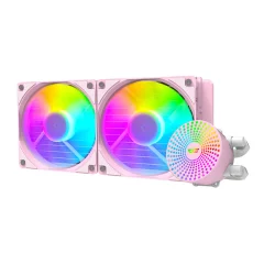 PC vodno hlajenje Darkflash DC240 ARGB 2x 120x120 (roza)