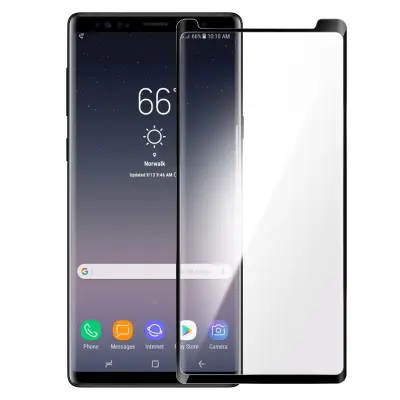 Zašcita zaslona z ukrivljenim robom iz kaljenega stekla Samsung Galaxy Note 9, popolna oprijemljivost - crna