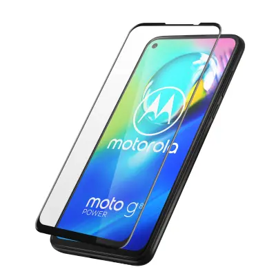 Motorola Moto G8 Power Tempered Glass ultra-resistant Full Adhesion Screen Protector - crna