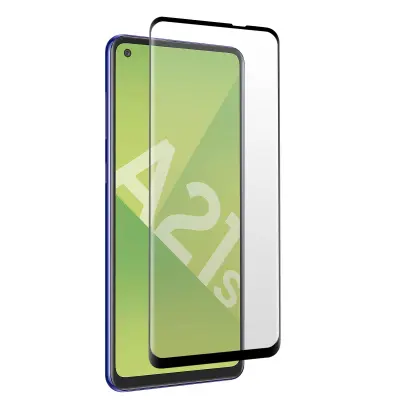 Izjemno odporna zašcita zaslona iz kaljenega stekla Samsung Galaxy A21s s popolnim oprijemom - crna