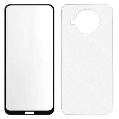 Folija iz kaljenega stekla Nokia X20 in X10, odporna na udarce in praske, hrbtna folija s crnimi konturami