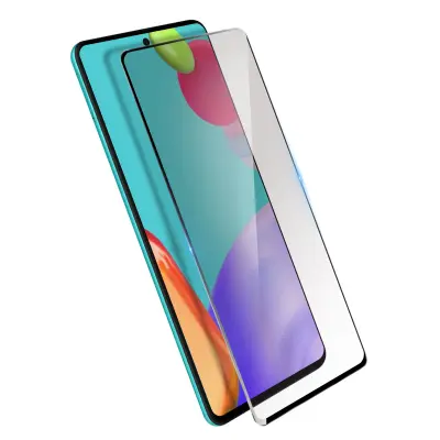 Samsung Galaxy A52, A52 5G in A52s kaljeno steklo 9H ultra-odporna zašcita zaslona, ukrivljeni robovi - crna