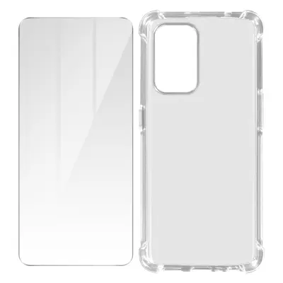 Oppo A94 5G Premium 360° Protection Pack: Mehko ohišje iz kaljenega stekla, odporno na udarce - prozorno
