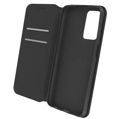 Ovitek za Oppo A16 in A16s, držalo za kartice, držalo za video in magnetni preklop - crna