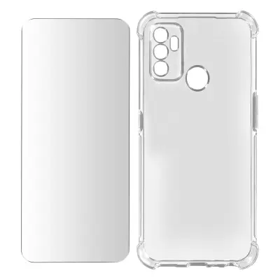 Oppo A53 in A53s Premium 360° Protection Pack: prozorno silikonsko ohišje iz kaljenega stekla, odpornega na udarce