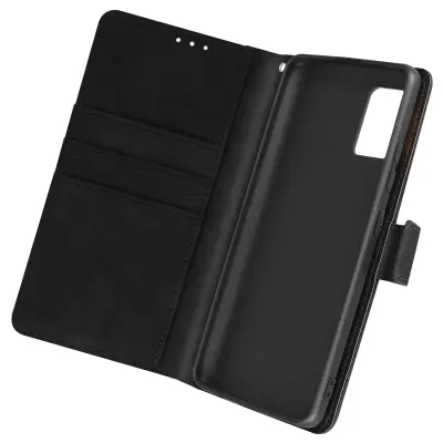 Etui, držalo za kartice in magnetni zavihek z ucinkom kokodila za Samsung Galaxy A51 - crn
