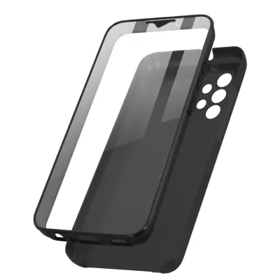 Integral 360° ovitek za Samsung Galaxy A32: mehka sprednja stran in trda zadnja stran - crna