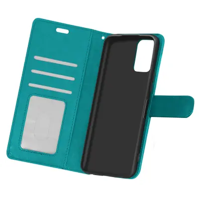 Xiaomi Redmi Note 10 Pro Folio Case Držalo za kartice in stojalo za video Serija Vintage - turkizna