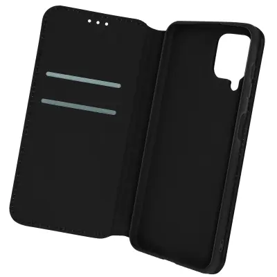 Samsung Galaxy A22 / M32 video stojalo in torbica denarnica, magnetni preklop - crna