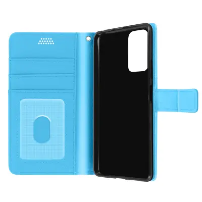 Ovitek za denarnico Xiaomi Redmi Note 10 Pro in preklopna podpora za video, popolna zašcita - modra