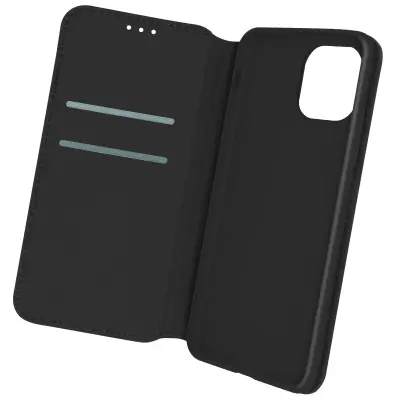 Folio Case iPhone 12 in 12 Pro, magnetni preklop in držalo za video - crna