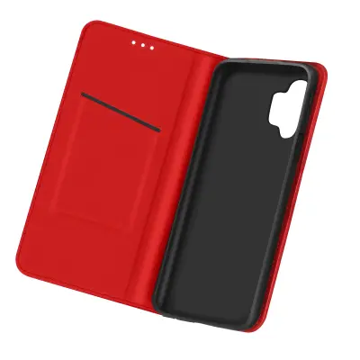 Usnjena torbica za Samsung Galaxy A32 5G, magnetni preklop, funkcija stojala - rdeca