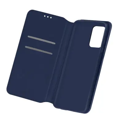 Etui za Samsung Galaxy A32 5G, držalo za kartico in video, magnetni zavihek - moder