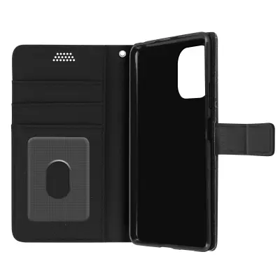 Folio Case Xiaomi Mi 11 Lite 4G, 5G in Xiaomi 11 Lite 5G NE, zapestni trak in zašcita za kamero, pocen videz - crna