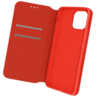 Folio Case iPhone 12 in 12 Pro, magnetni preklop in držalo za video - rdeca