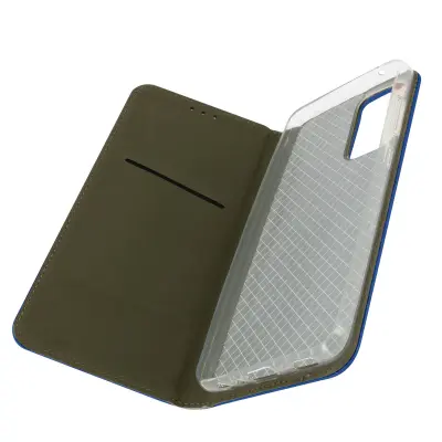 Samsung Galaxy A52, A52 5G in A52s torbica z magnetom na preklop, držalo za kartice in stojalo - modra