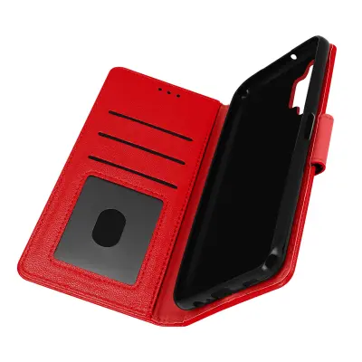 Samsung Galaxy A32 5G Wallet Folio etui za notranje in zunanje videoposnetke - rdec