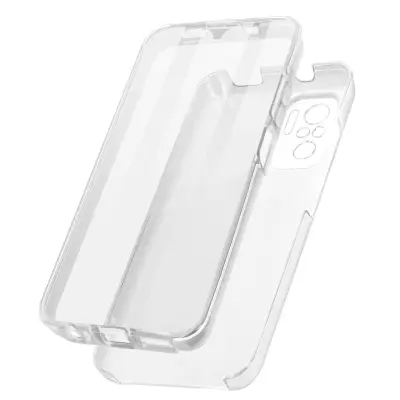 Xiaomi Redmi Note 10s in Note 10 Integral 360° etui: mehka sprednja stran in trda zadnja stran - prozorna