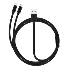Dvojni kabel USB-C / USB, Quick Charge 3m - crn str. Krmilnik za PS5 / Xbox / pametni telefon