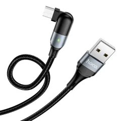 1,2M kabel USB v mikro-USB z vrtljivim prikljuckom, polnjenjem in sinhronizacijo - crn